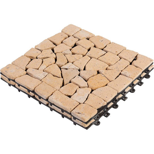 BodenMax Naturstein Klick Travertin Fliesen Mosaik Muster 30x 30cm